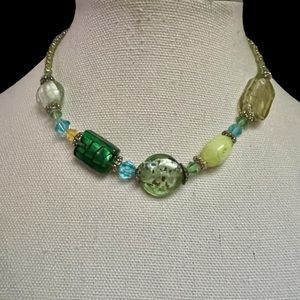 You & I glass beaded necklace